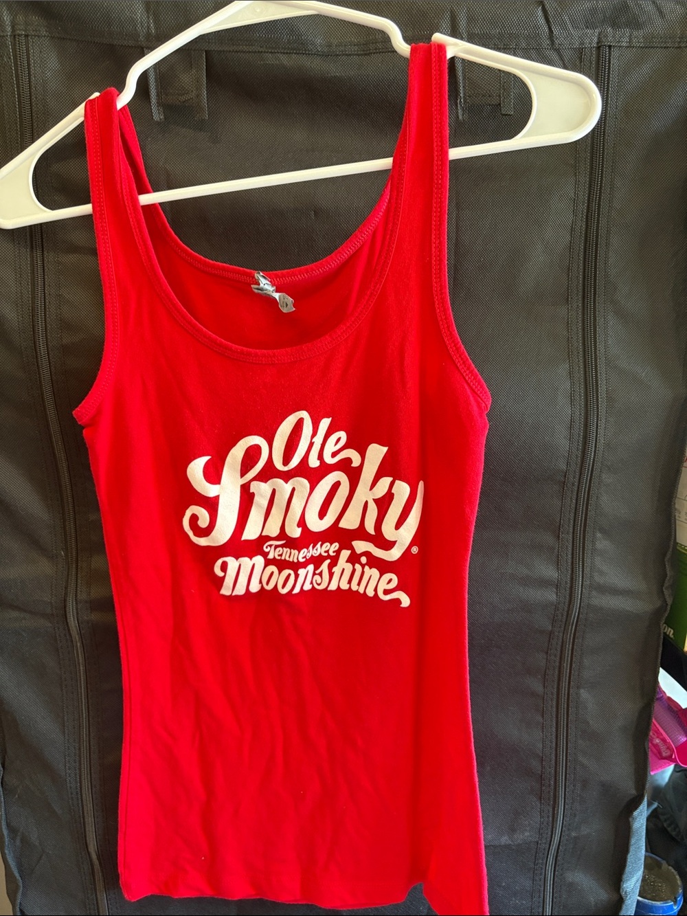 Next Level Apparel Red Tank Top with White Ole Smoky Logo